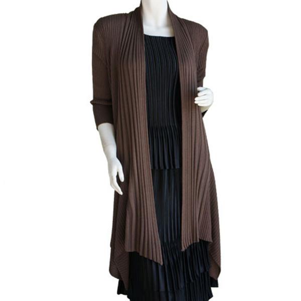 Wholesale 1246 - Sleeveless Slinky Tops  Mocha Brown Magic Convertible Long Ribbed Sweater - 