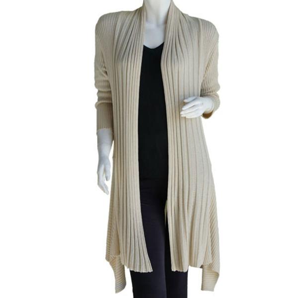 Wholesale 1246 - Sleeveless Slinky Tops  Beige Magic Convertible Long Ribbed Sweater - 