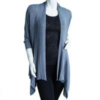 Magic Convertible Long Ribbed Sweater - Charcoal