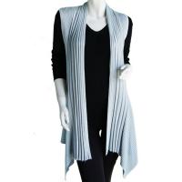 Magic Convertible Long Ribbed Sweater Vest - Silver