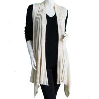 Magic Convertible Long Ribbed Sweater Vest - Beige