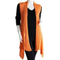 Magic Convertible Long Ribbed Sweater Vest - Orange Coral