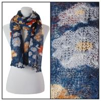 Scarves - Crochet Flower 3097 - Blue
