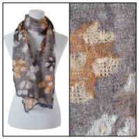 Scarves - Crochet Flower 3097 - Grey