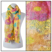 Scarves - Crochet Flower 3097 - Yellow