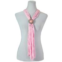 Scarves - Magnetic Heart Pendant - Jersey Knit - Baby Pink