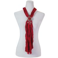 Scarves - Magnetic Heart Pendant - Jersey Knit - Cranberry