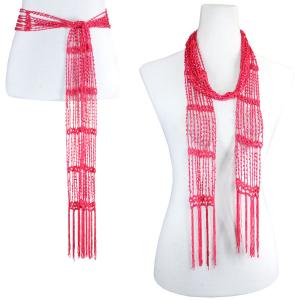 1755 - Shanghai Beaded Scarves/Sash Pink w/ Pink Beads - 