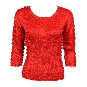 1780 - 3/4 Sleeve Satin Petal Shirts w/ Sequins Red Satin Petal Shirt - 3/4 Sleeve w/ Sequins - One Size Fits Most