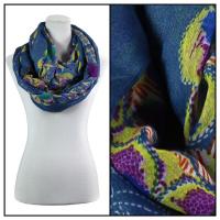 Infinity Scarves Wide - Polyester 1017 - Flower Border - Blue
