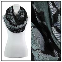 Infinity Scarves Wide - Polyester 1017 - Flower Border - Black