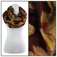 Infinity Scarves Wide - Polyester 1017 - Flower Border - Brown