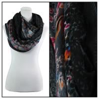Infinity Scarves Wide - Polyester 1017 - Vintage Border - Black
