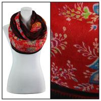Infinity Scarves Wide - Polyester 1017 - Vintage Border - Red
