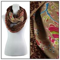 Infinity Scarves Wide - Polyester 1017 - Vintage Border - Brown