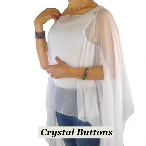 Wholesale 2282 - Silky Dress Infinities SWH - Crystal Buttons<br> Solid White  - 