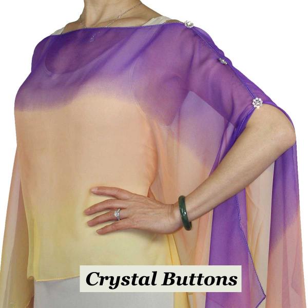 Wholesale 1799 - Silky Six Button Poncho/Cape 106PPG - Crystal Buttons<br>Purple-Peach-Gold (Tri-Color)  - 