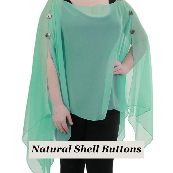 Wholesale 1799 - Silky Six Button Poncho/Cape SJD - Shell Buttons <br>Solid Jade  - 