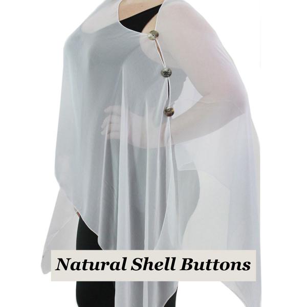Wholesale 1799 - Silky Six Button Poncho/Cape SWH Shell Buttonsl <br>Solid White  - 