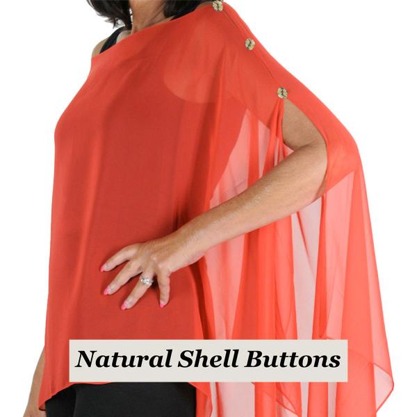 Wholesale 1799 - Silky Six Button Poncho/Cape SRD - Shell Buttons <br>Solid Red  - 