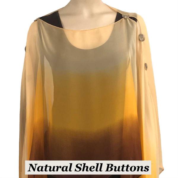 Wholesale 1799 - Silky Six Button Poncho/Cape 106BBO - Shell Buttons<br>Brown-Beige-Orange (Tri-Color) - 