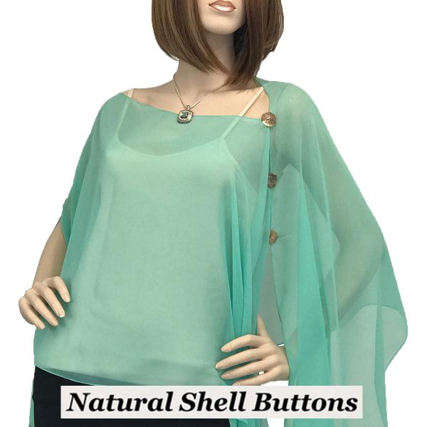 Wholesale 1799 - Silky Six Button Poncho/Cape SMI - Shell Buttons <br>Solid Mint - 