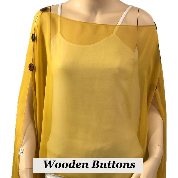 Wholesale 1799 - Silky Six Button Poncho/Cape SMU - Wooden Buttons<br>Solid Mustard - 