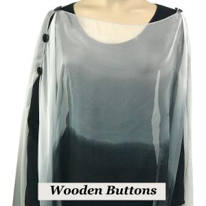 1799 - Silky Six Button Poncho/Cape 106BGW - Wooden Buttons<br>Black-Grey-White (Tri-Color) - 