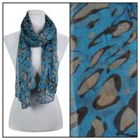 Scarves - Leopard Print 3124 - Blue