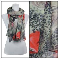 Scarves - Leopard & Roses 3132 - Green