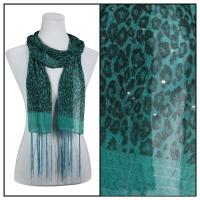 Scarves - Sequined Leopard 3139 - Green