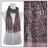 Scarves - Sequined Leopard 3139 - Pink