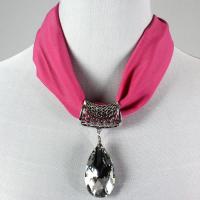 Magnet Scarves - Chiffon w/ Pendant - #09 Orchid (Silver Magnet) w/ Pendant #075