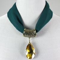 Magnet Scarves - Chiffon w/ Pendant - #46 Hunter Green (Bronze Magnet) w/ Pendant #561