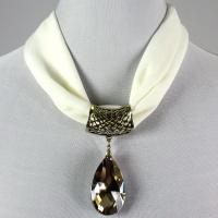 Magnet Scarves - Chiffon w/ Pendant - #29 Cream (Bronze Magnet) w/ Pendant #562