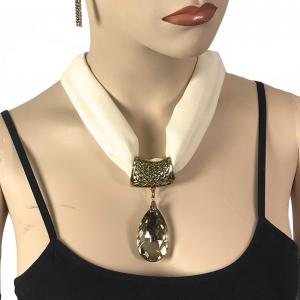 Wholesale 2223 Chiffon Magnet Necklace w/Pendant 1814 #029 Cream (Bronze Magnet) w/ Pendant #562 - 