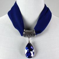 Magnet Scarves - Chiffon w/ Pendant - #31 Royal (Silver Magnet) w/ Pendant #563