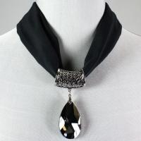 Magnet Scarves - Chiffon w/ Pendant - #34 Granite (Silver Magnet) w/ Pendant #131