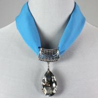 Magnet Scarves - Chiffon w/ Pendant - #67 Aqua (Silver Magnet) w/ Pendant #075