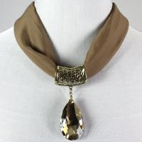 Magnet Scarves - Chiffon w/ Pendant - #69 Taupe (Bronze Magnet) w/ Pendant #562