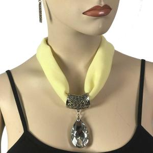 2223 Chiffon Magnet Necklace w/Pendant 1814 #060 Baby Yellow (Silver Magnet) w/ Pendant #075 - 