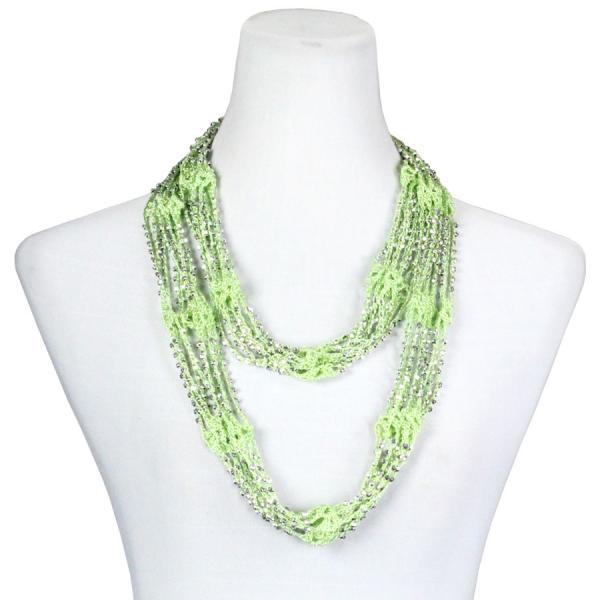 Wholesale 1815 - Shanghai Beaded Infinities Leaf Green w/ Silver Beads (25) - 