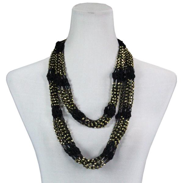 Wholesale 1815 - Shanghai Beaded Infinities Black w/ Gold Beads (35)Shanghai Beaded Infinity  - 