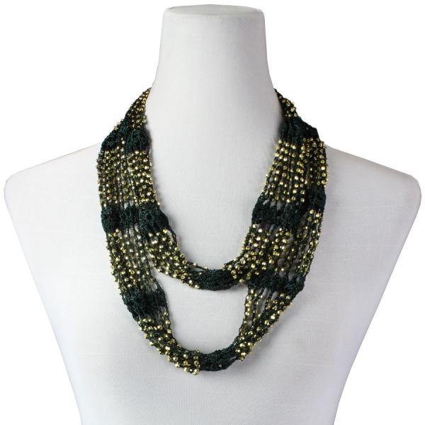 Wholesale 1815 - Shanghai Beaded Infinities Dark Green w/ Gold Beads - 