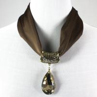 Magnet Scarves - Satin w/ Pendant - #03 Brown (Bronze Magnet) w/ Pendant #562