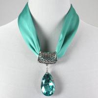 Magnet Scarves - Satin w/ Pendant - #29 Seafoam (Silver Magnet) w/ Pendant #560