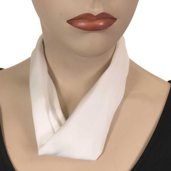 Wholesale Satin Fabric Necklace 1818 #020 White (Silver Magnet) - 