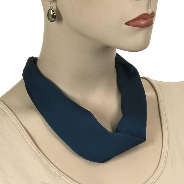 Wholesale Satin Fabric Necklace 1818 #025 Dark Teal (Silver Magnet) - 