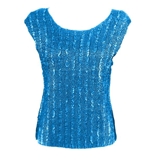 Wholesale 1904 - Magic Crush Cap Sleeve Tops Solid Blue-B - One Size Fits  (S-L)