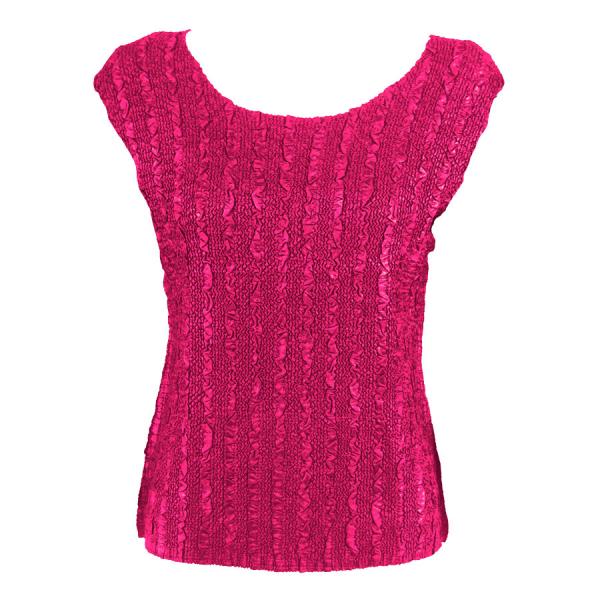 Wholesale 1904 - Magic Crush Cap Sleeve Tops Solid Hot Pink-B - One Size Fits Most